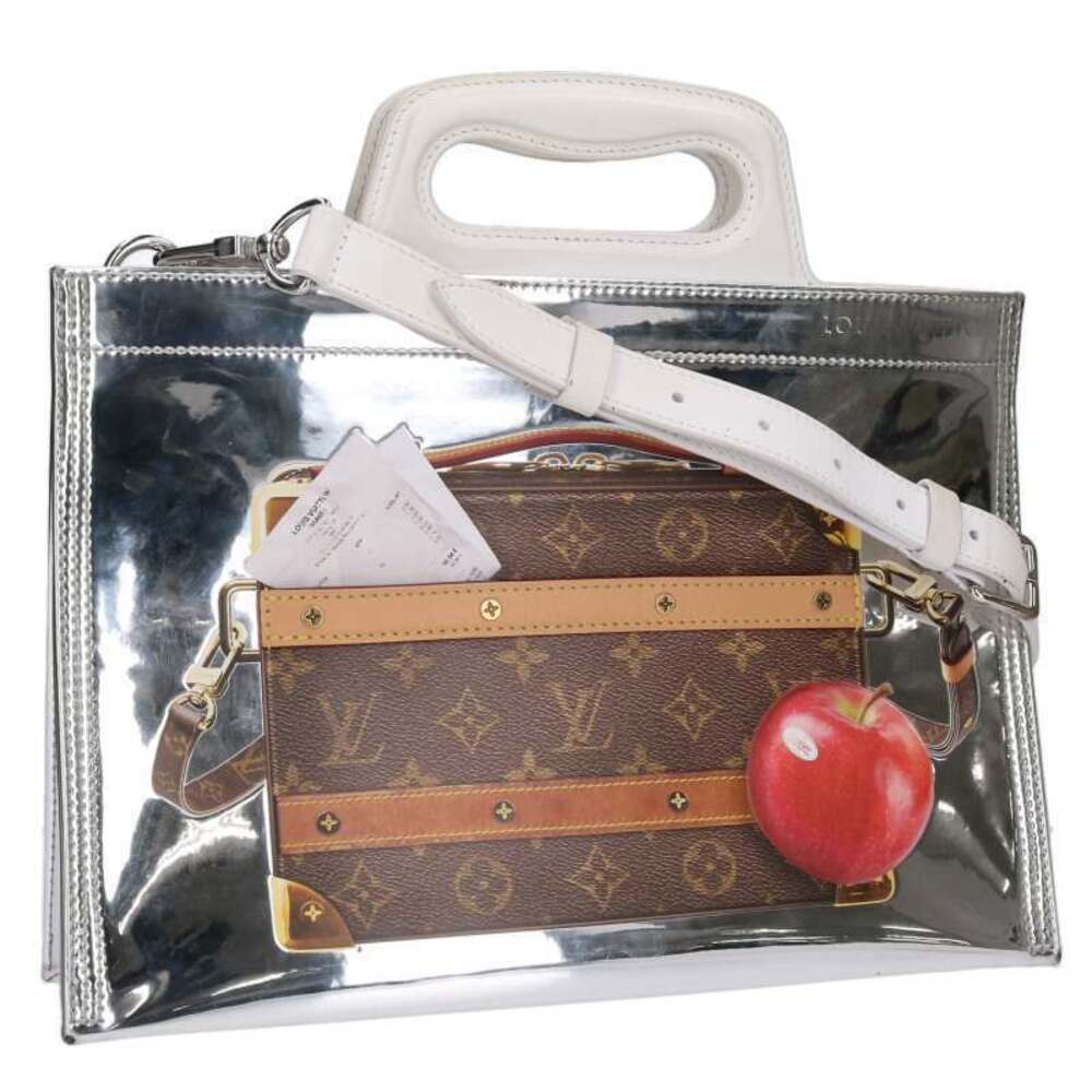 Louis Vuitton Freezer Handle Soft Trunk Tote Bag Silver Brown